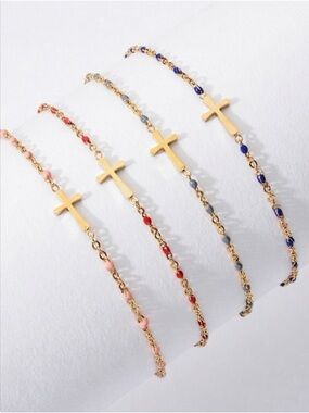 Cross Enamel Beaded Bracelet NWT BUY NOW PRICE